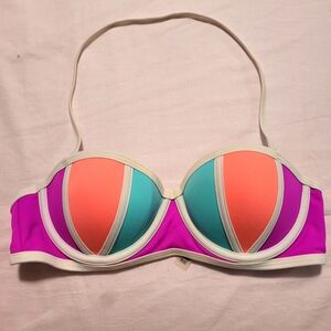 PINK Colorful Women's Padded Push-up Bikini Top Size S (AA-C)